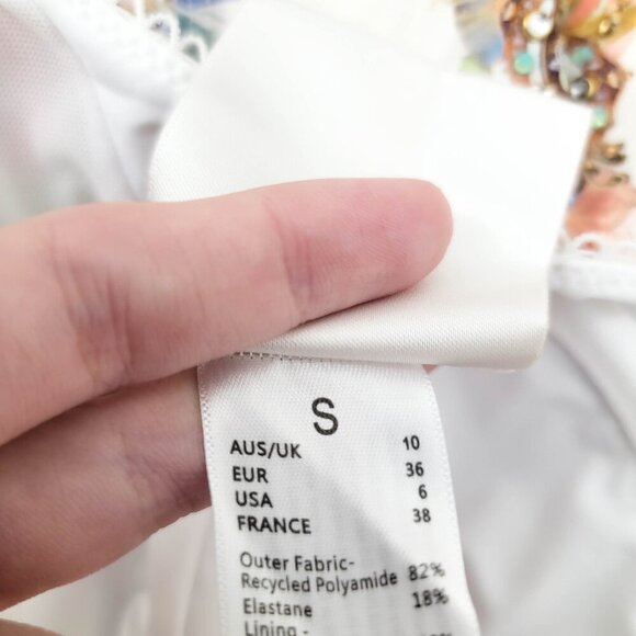 Camilla Rouched Side Onepiece Swimsuit in Friends with Frescos Small - Picture 11 of 12